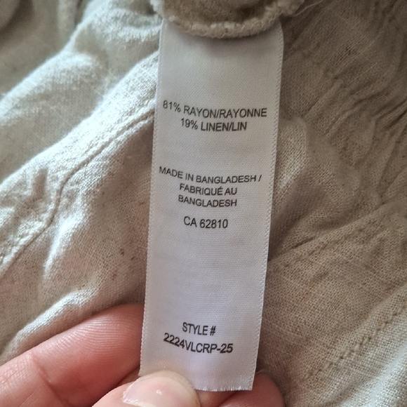 Ricki's Cropped Linen-Color Viscose & Linen Trousers | Women’s L | Lightweight - Picture 4 of 7